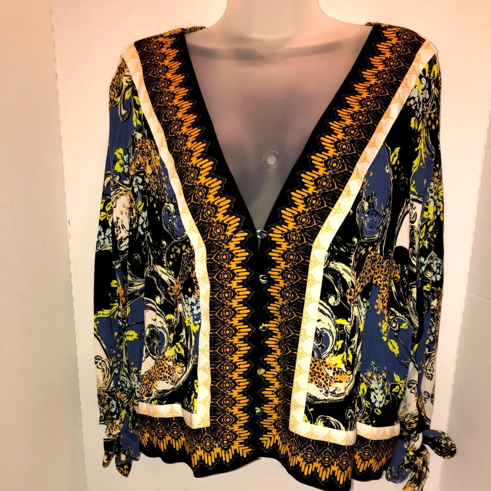 Free People Catch Me if You Can Blouse Black Sz S